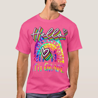 Hallo Rainbow Gefärbte Krawatte 9. Klasse Zurück z T-Shirt