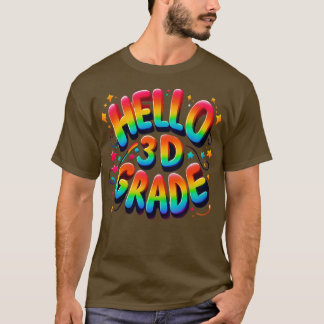 Hallo Rainbow Leopard 3. Klasse Zurück zur Schulbü T-Shirt