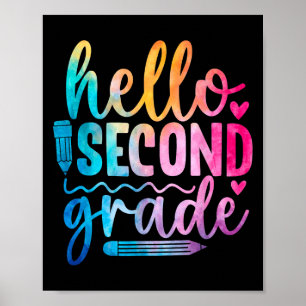 Hallo Rainbow Pencil Mädchen der zweiten Klasse Poster