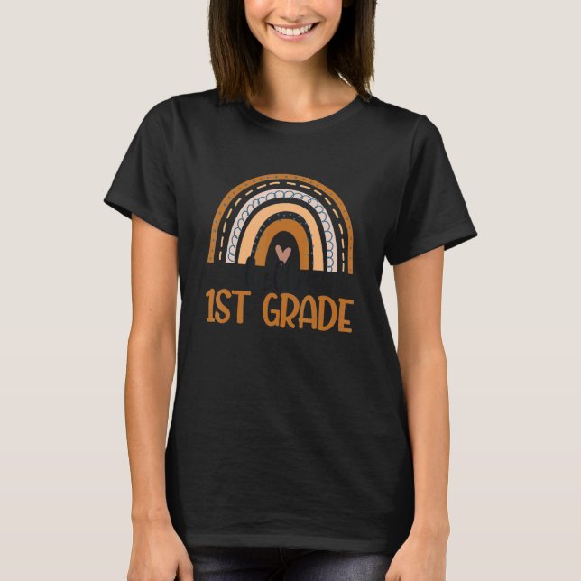 Hallo Rainbow Rainbow First Grade Rainbow Teach T-Shirt (Vorderseite)