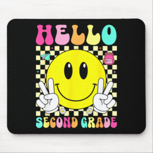 Hallo Retro-Lächeln zweiter Klasse zurück zur Schu Mousepad