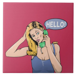Hallo Retro Telefon Fliese