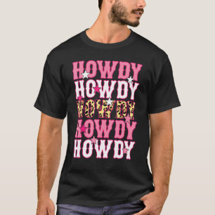 Hallo Rodeo Western Country Southern Cowgirl Leop T-Shirt