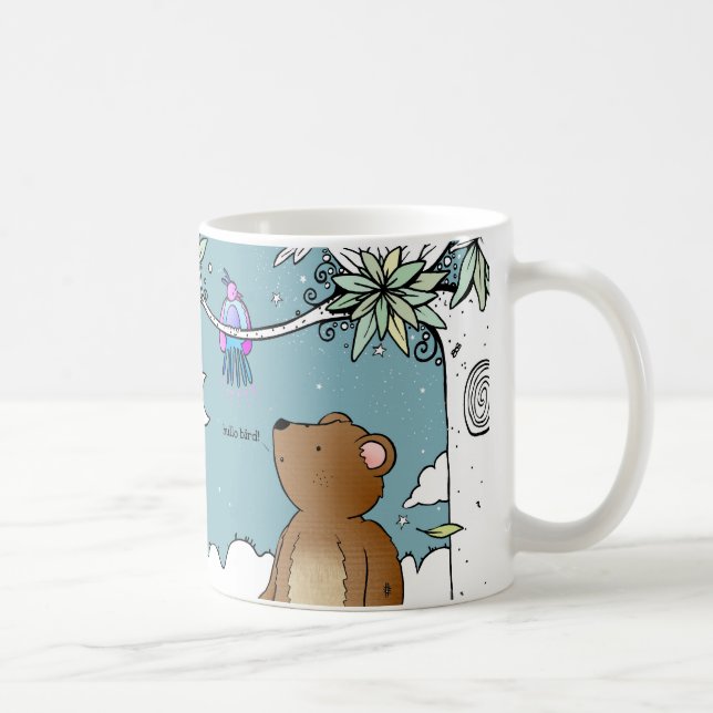 Hallo sagte Vogel Herrn Bear - Tasse (Rechts)