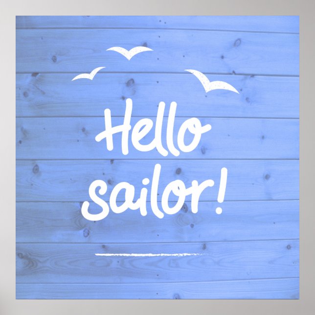 Hallo Sailor Fun Boating Beach Art Poster (Vorne)