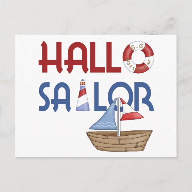 Hallo Sailor Postkarte (Vorderseite)