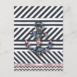 Hallo Sailor! Retro Vintager Ankerpunkt Postkarte
