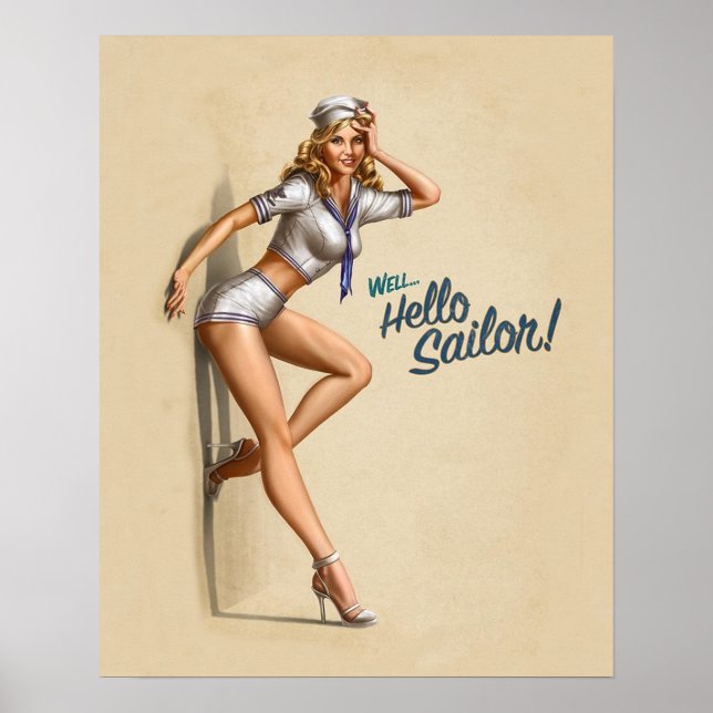 Hallo Sailor Vintages Button-Up Poster (Vorne)