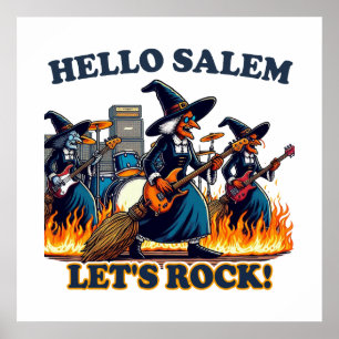 Hallo Salem Massachusetts Hexen Rockband Poster