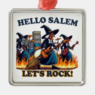 Hallo Salem Massachusetts Hexenrockband Ornament Aus Metall