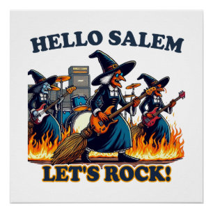 Hallo Salem Massachusetts Hexenrockband Poster