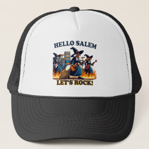 Hallo Salem Massachusetts Hexenrockband Truckerkappe