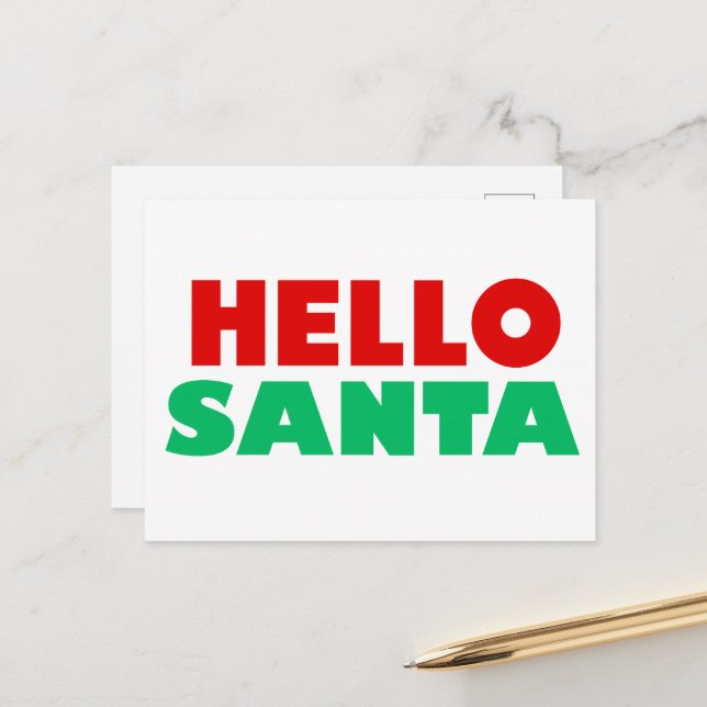 Hallo Santa Postkarte (Vorderseite/Rückseite Beispiel)