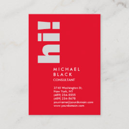 Hallo! Schlichter Red Trendy Berater Hallo Visitenkarte