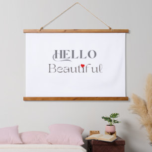 HALLO Schön, Aufmunterndes Geschenk für Sie Wandteppich Mit Holzrahmen