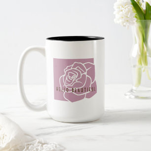 Hallo Schön - Moderne Chic Pink Rose Zweifarbige Tasse