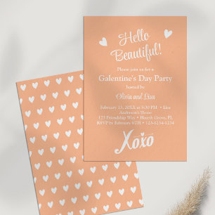 Hallo schön! Peach XOXO Galentine's Day Party Einladung