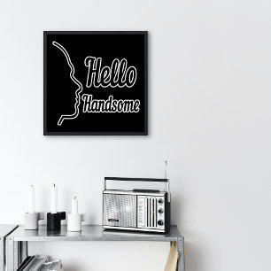 Hallo Schön Profil Gesicht Typografie Klein Poster