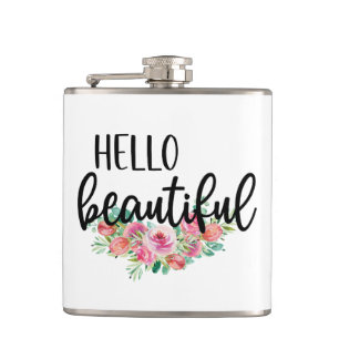 Hallo schöne Aquarellrosen Typografie Modern Flachmann