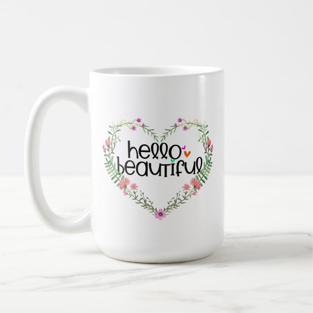 Hallo Schöne Liebe Blume Valentinstag Kaffeetasse (Links)