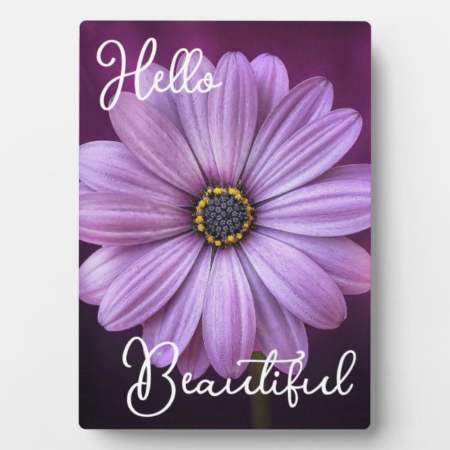 Hallo Schöne Lila Blume Fotoplatte (Vorderseite)