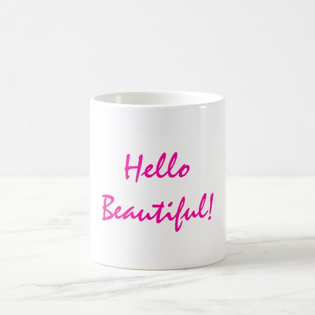 Hallo Schöne positive Bejahung Kaffeetasse (Mittel)