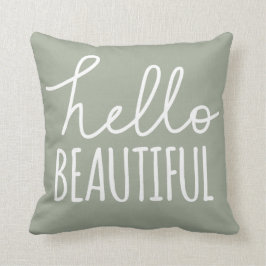 Hallo schöne Typografie-wunderliches Girly Grau Kissen