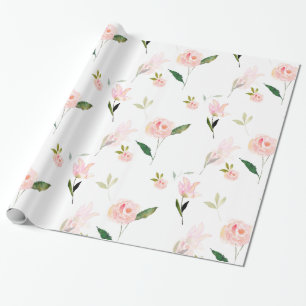 Hallo schönes Aquarell mit Blumen Geschenkpapier
