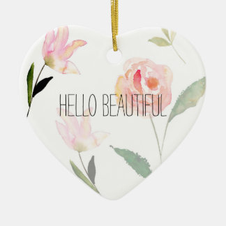 Hallo schönes Aquarell mit Blumen Keramikornament