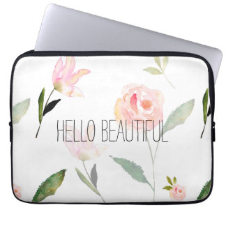 Hallo schönes Aquarell mit Blumen Laptopschutzhülle