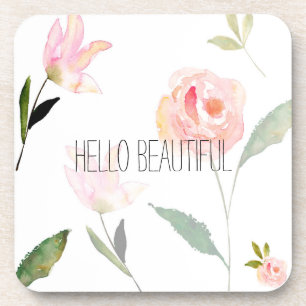 Hallo schönes Aquarell mit Blumen Untersetzer