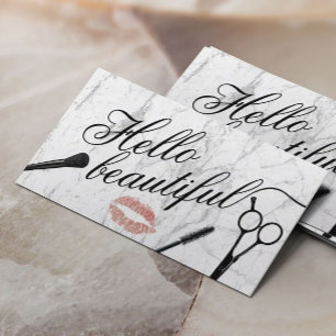 Hallo schönes Typografie-Haar u. Maskenbildner Visitenkarte