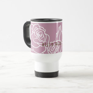 Hallo Schönheit - Elegante moderne rosa Rose Reisebecher