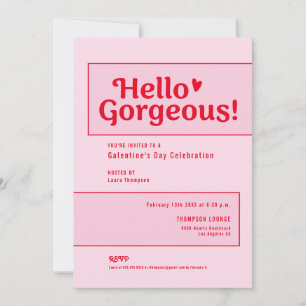 Hallo Schönheit Galentine’s Day Rosa Rot verspielt Einladung