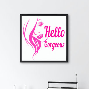 Hallo Schönheit Liebenswerte Dame Gesicht Zeichnun Poster