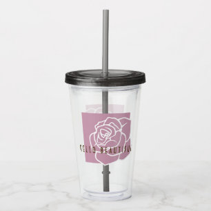 Hallo Schönheit - Moderne Chic Florale Rosa Rose Acryltrinkbecher