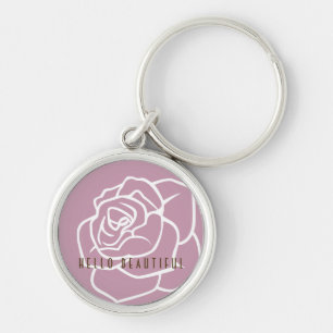 Hallo Schönheit - Moderne Chic Florale Rosa Rose Schlüsselanhänger