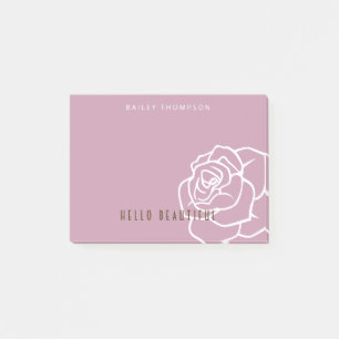 Hallo Schönheit - Moderne Chic Pink Rose Post-it Klebezettel