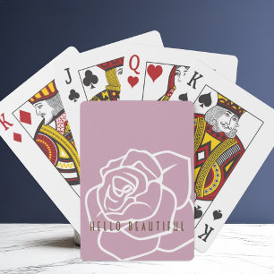 Hallo Schönheit - Moderne Chic Pink Rose Spielkarten