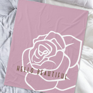 Hallo Schönheit - Moderne Chic Rosa Rose Fleecedecke