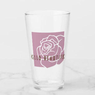 Hallo Schönheit - Moderne Chic Rosafarbene Rose Glas