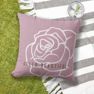 Hallo Schönheit - Moderne rosa Rosenblume Kissen