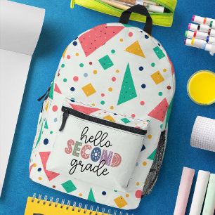 Hallo Schule Grade farbenfroh geometrisch Bedruckter Rucksack