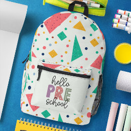 Hallo Schule Grade farbenfroh geometrisch Bedruckter Rucksack