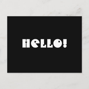 Hallo !  Schwarz und Weiß. Gestaltet Postkarte
