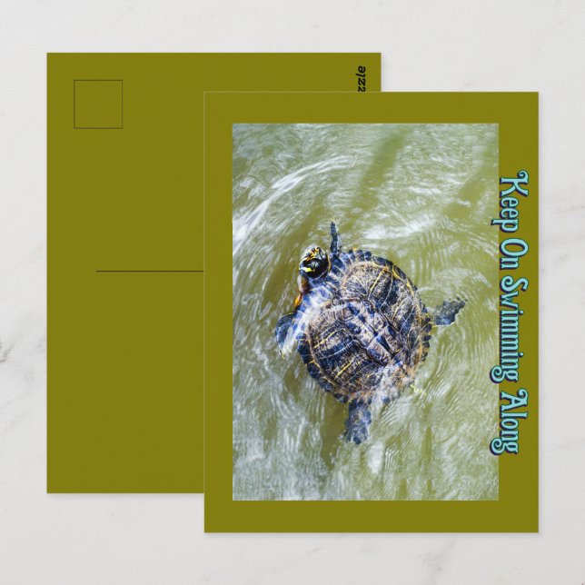 Hallo schwimmen Schildkröten Postkarte (Vorne/Hinten)