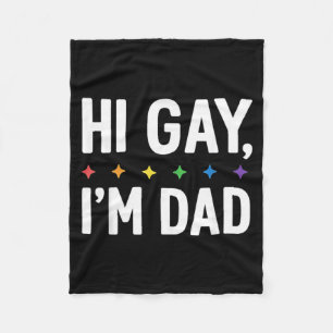 Hallo schwuler Vater Vater Unterstützung LGBTQ Pri Fleecedecke