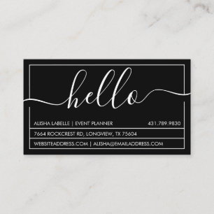 Hallo-Script   Modernes und stilvolles Minimal Bla Visitenkarte
