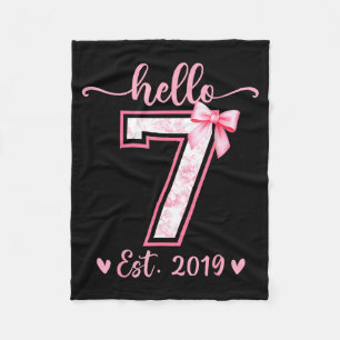 Hallo sieben est 2019 7. Geburtstag Mädchen Kokett Fleecedecke