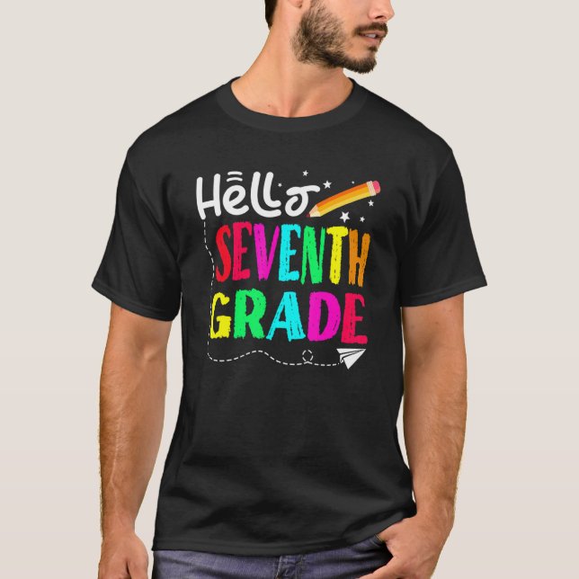 Hallo Sieben Grad zurück zum Schuldesign T-Shirt (Vorderseite)